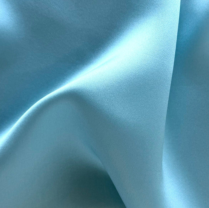 Summertime Sky Blue Silk Satin Charmeuse (Made in Italy)