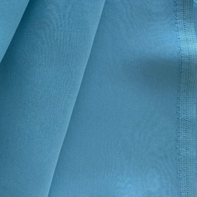 Saturated Robin's Egg Blue 3-Ply Silk Crepe (Made in Italy)