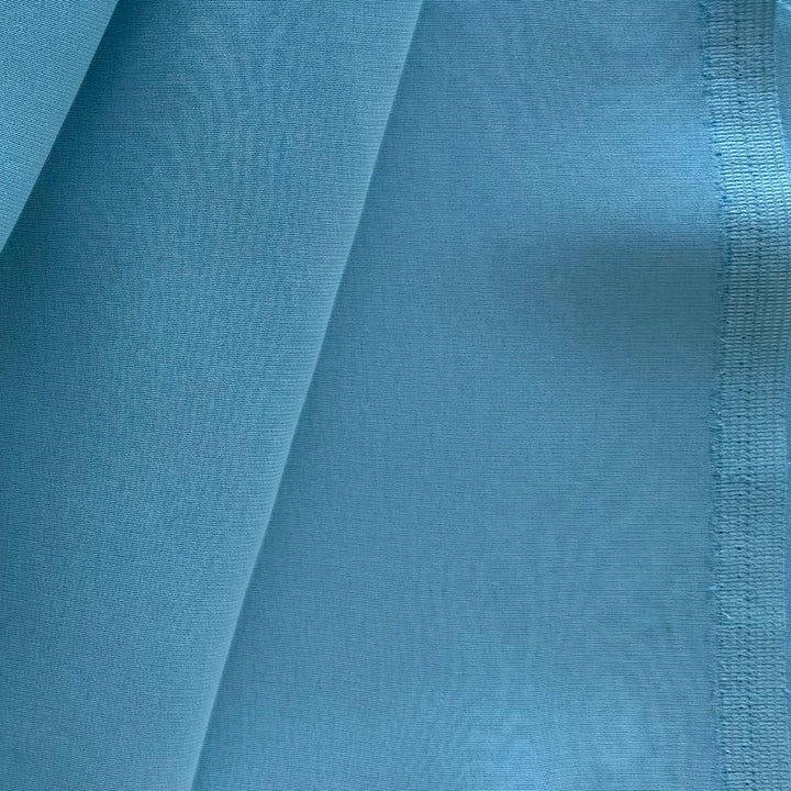 Saturated Robin's Egg Blue 3-Ply Silk Crepe (Made in Italy)