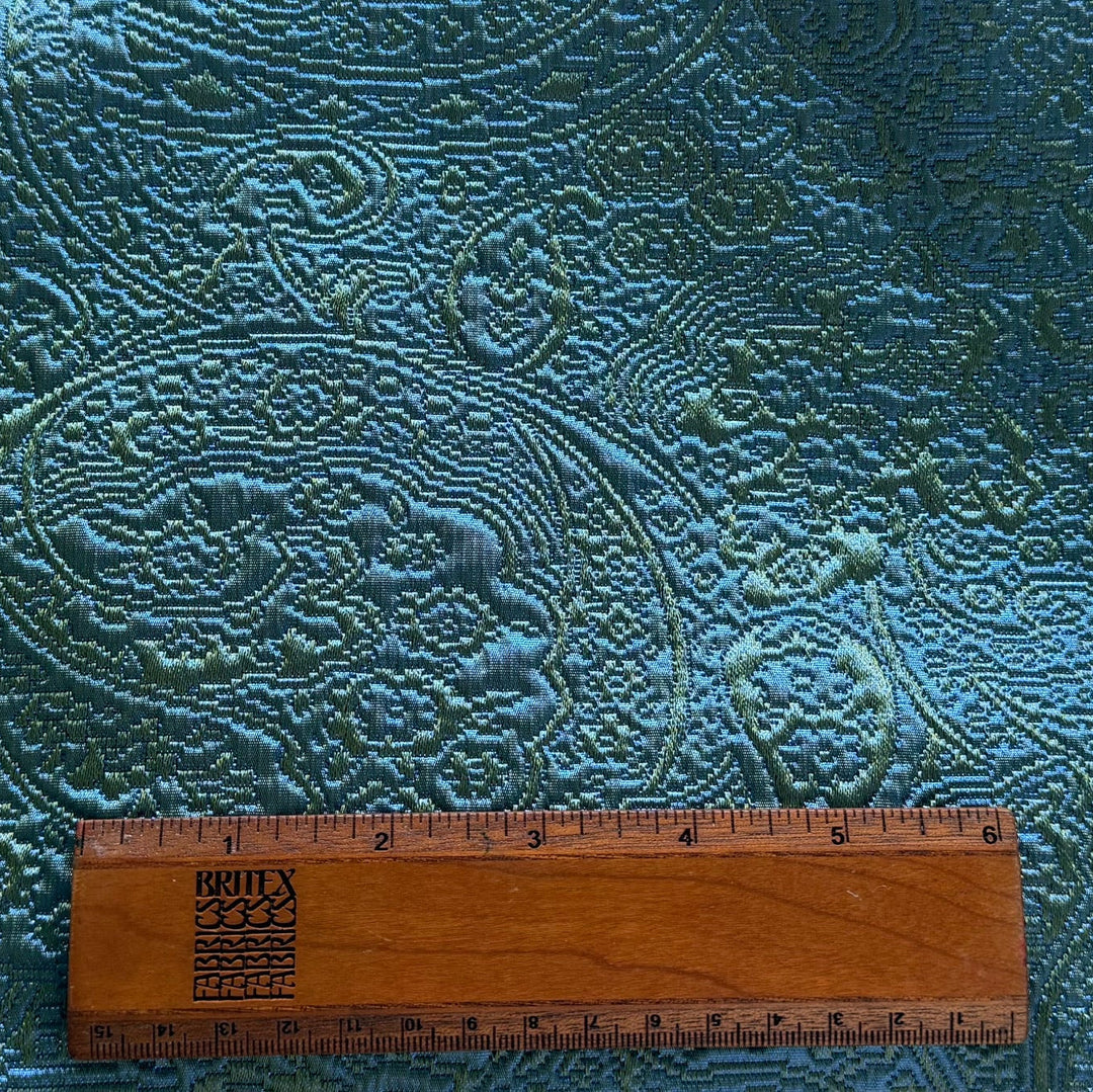 Etro Iridescent Paisley Mermaid Tail Metallic Stretch Cotton Blend Brocade (Made in Italy)