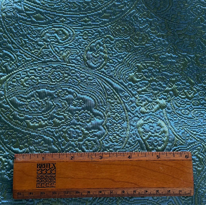 Etro Iridescent Paisley Mermaid Tail Metallic Stretch Cotton Blend Brocade (Made in Italy)