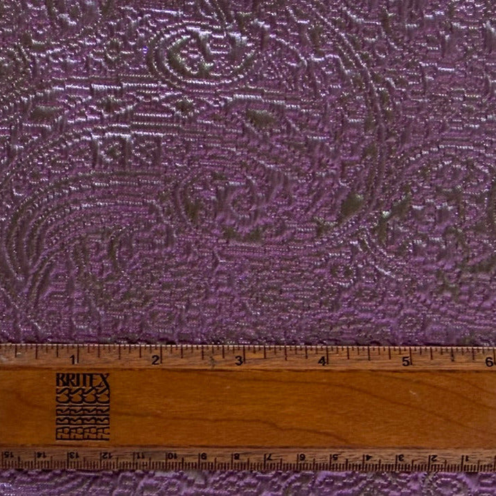 Etro Iridescent Paisley Magenta & Lime Metallic Stretch Cotton Blend Brocade (Made in Italy)