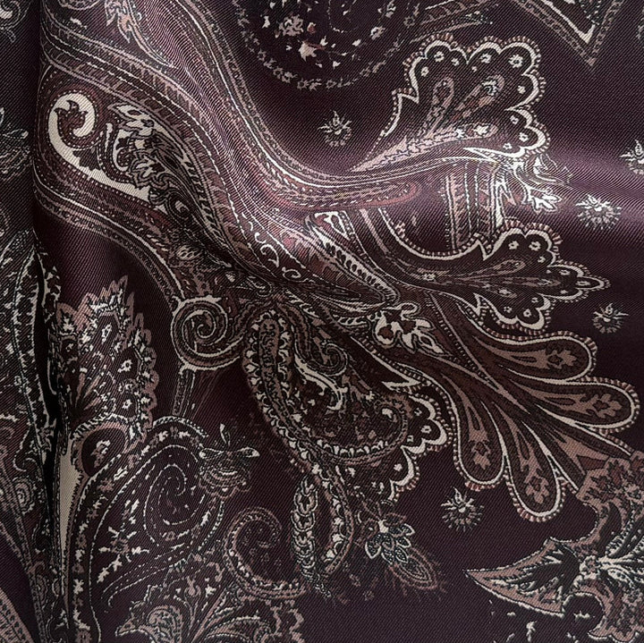 Etro Italian Plum & Mauve Paisley Silk Twill (Made in Italy)