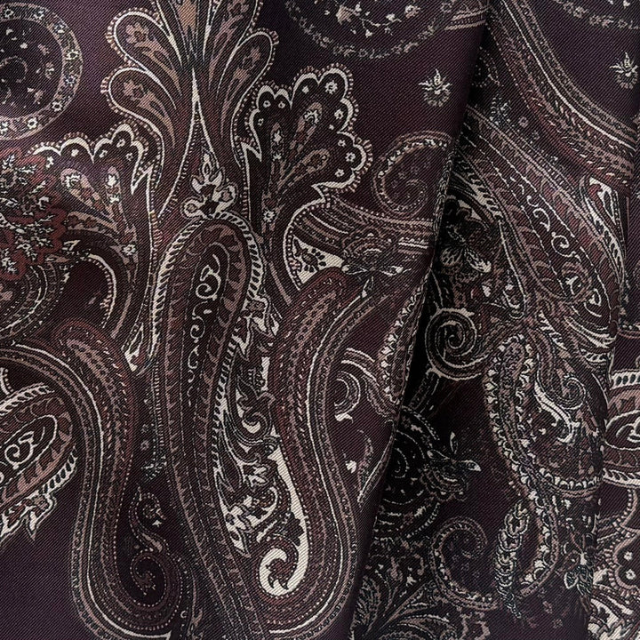 Etro Italian Plum & Mauve Paisley Silk Twill (Made in Italy)