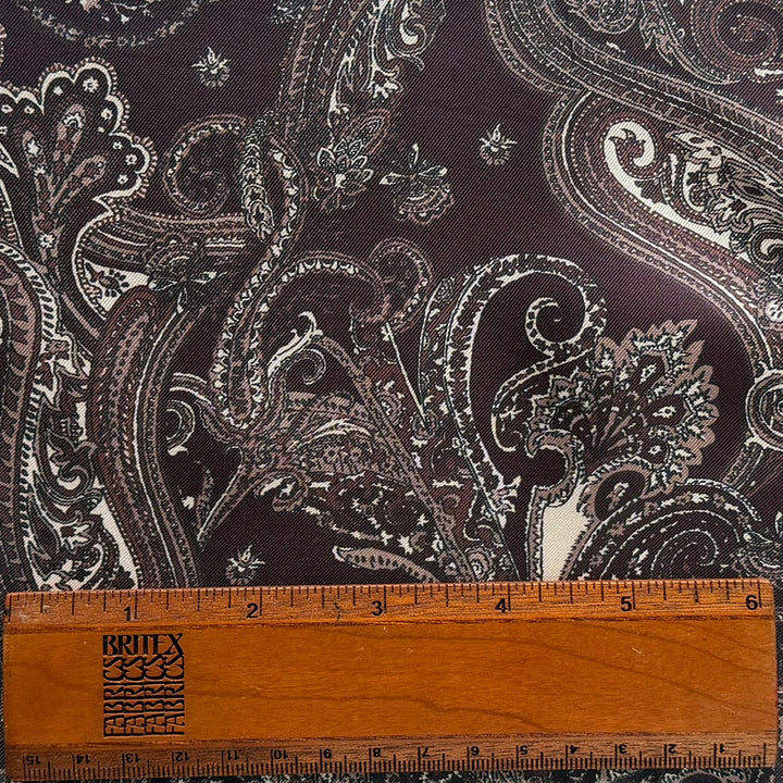 Etro Italian Plum & Mauve Paisley Silk Twill (Made in Italy)