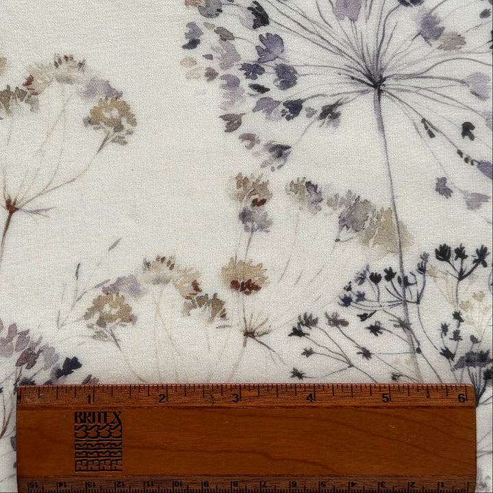Semi-Sheer Pale Mulberry Queen Anne's Lace Silk Chiffon (Made in Italy)