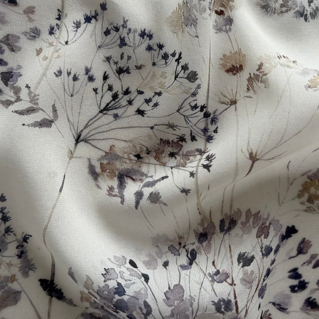 Semi-Sheer Pale Mulberry Queen Anne's Lace Silk Chiffon (Made in Italy)