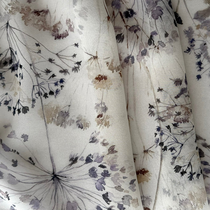 Semi-Sheer Pale Mulberry Queen Anne's Lace Silk Chiffon (Made in Italy)