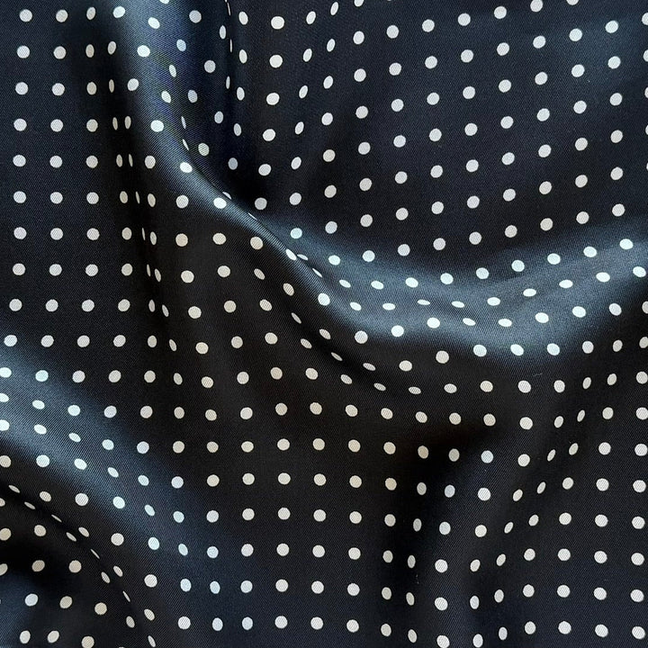 Riviera Holiday White Polka Dots Silk Twill (Made in Italy)