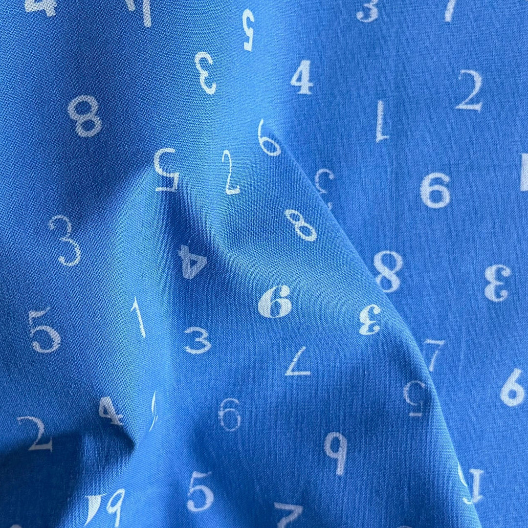 Numbers Away! Periwinkle Quilting Cotton (Made in Japan)