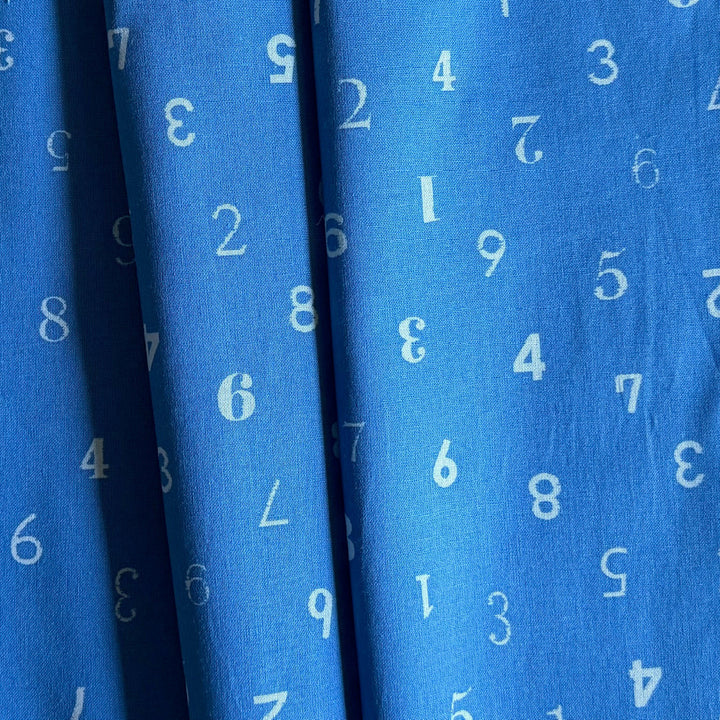 Numbers Away! Periwinkle Quilting Cotton (Made in Japan)