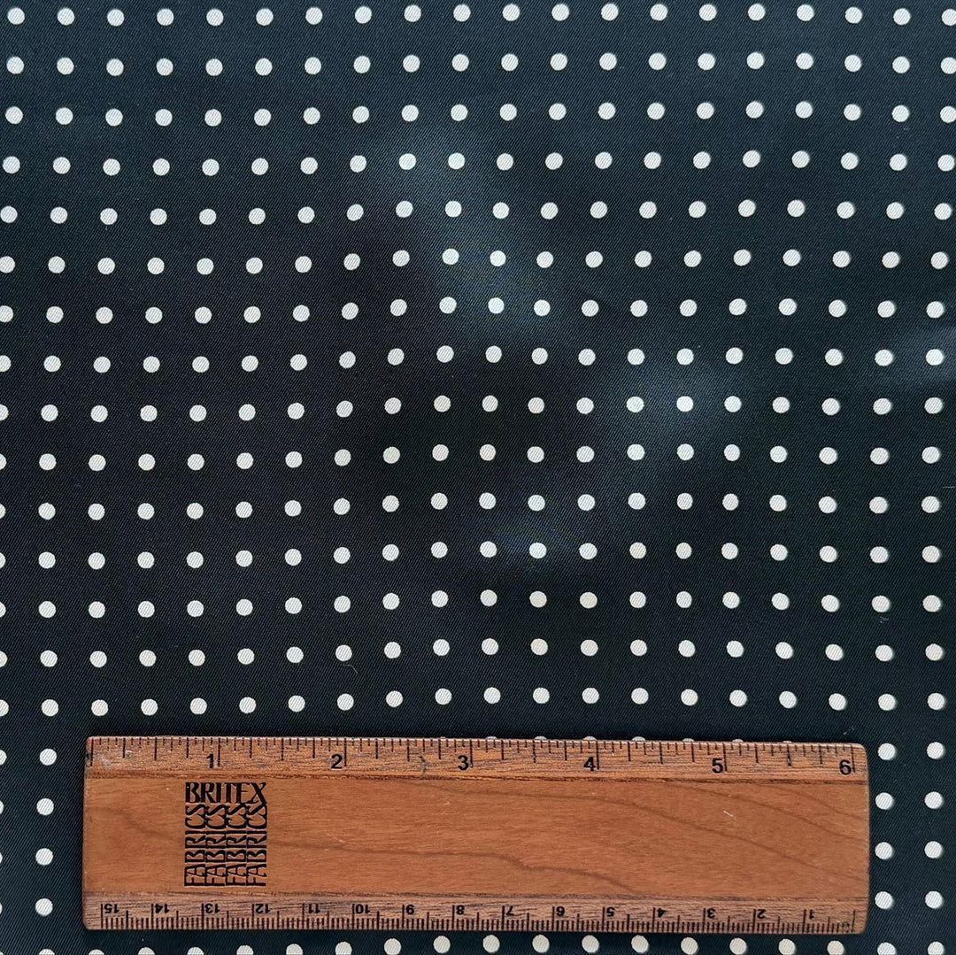Riviera Holiday White Polka Dots Silk Twill (Made in Italy)