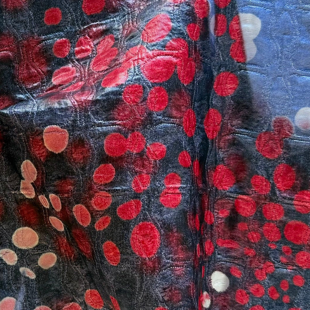 Yayoi Kusama Red Dots Silk Blend Jacquard Brocade (Made in Italy)