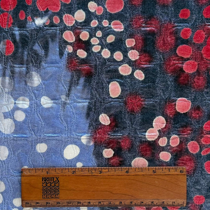Yayoi Kusama Red Dots Silk Blend Jacquard Brocade (Made in Italy)