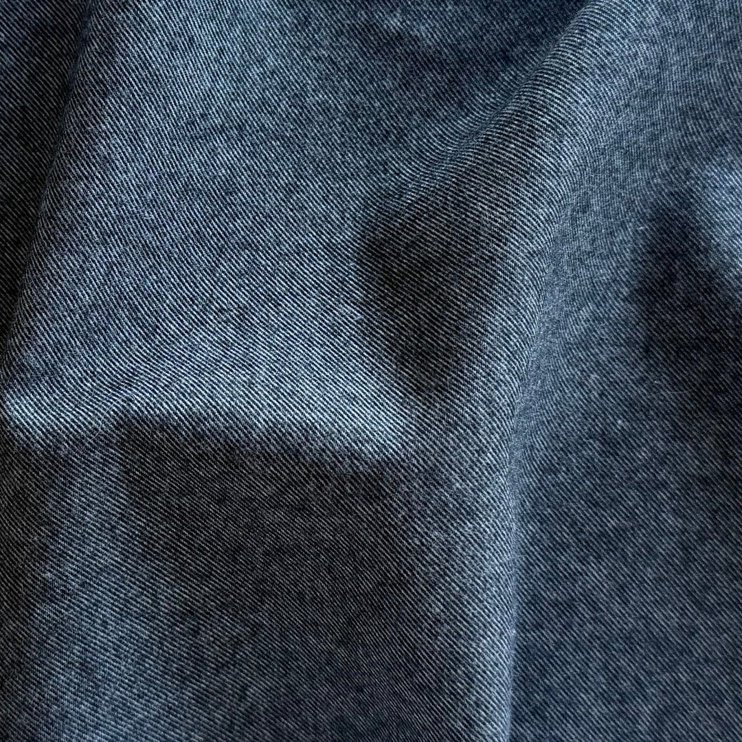 Loro Piana Yarn-Dyed Onyx Lightly Brushed Cotton Twill (Made in Italy)