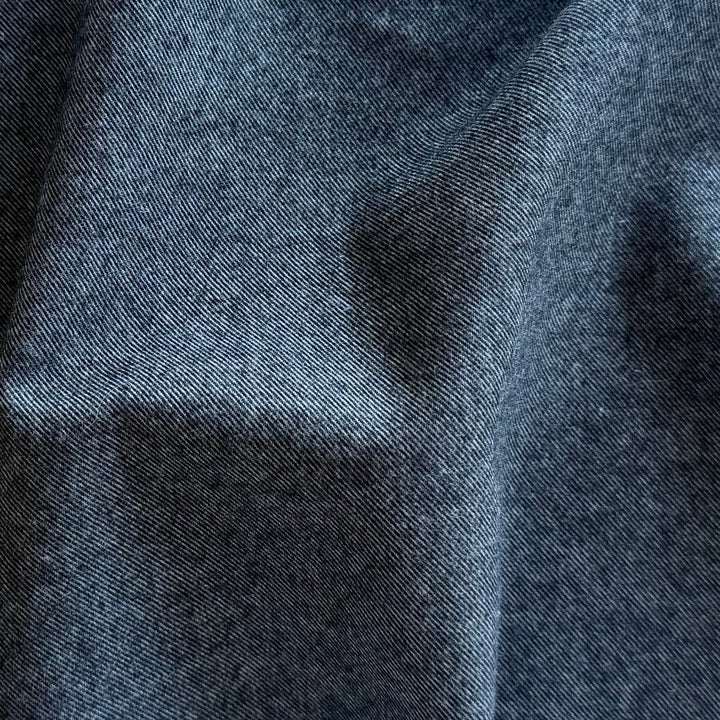 Loro Piana Yarn-Dyed Onyx Lightly Brushed Cotton Twill (Made in Italy)