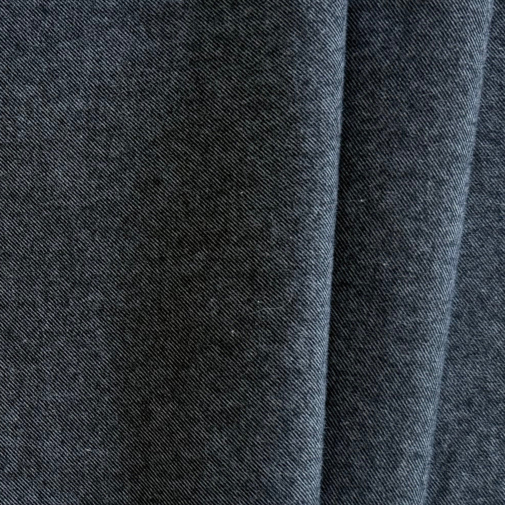 Loro Piana Yarn-Dyed Onyx Lightly Brushed Cotton Twill (Made in Italy)