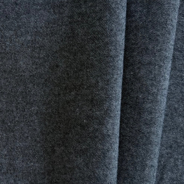 Loro Piana Yarn-Dyed Onyx Lightly Brushed Cotton Twill (Made in Italy)