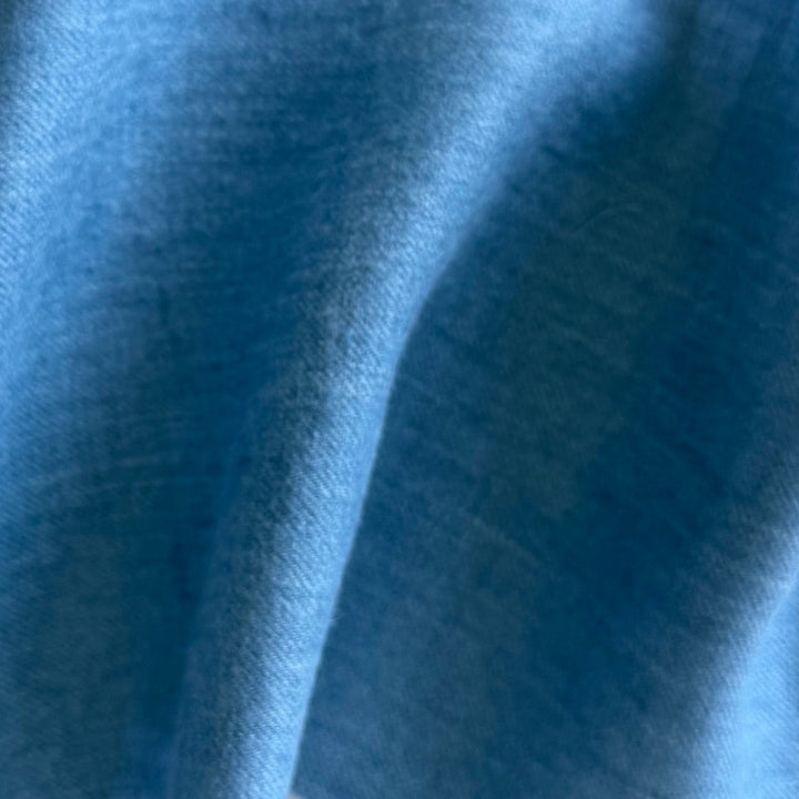 Loro Piana Washed Denim Blue Lightly Brushed Cotton Twill (Made in Italy)