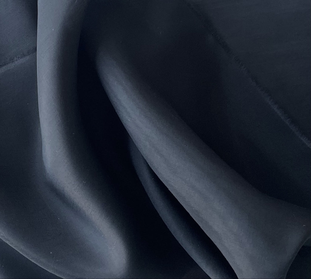 Black Cupro Rayon Bemberg Twill Lining (Made in Japan
