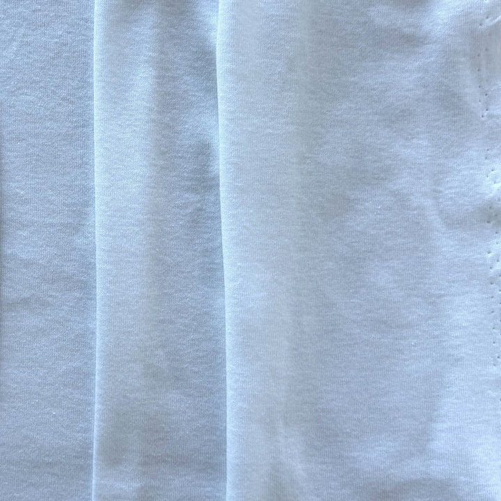 Lighter-Weight White Combed Cotton Rib Knit  (Made in USA)