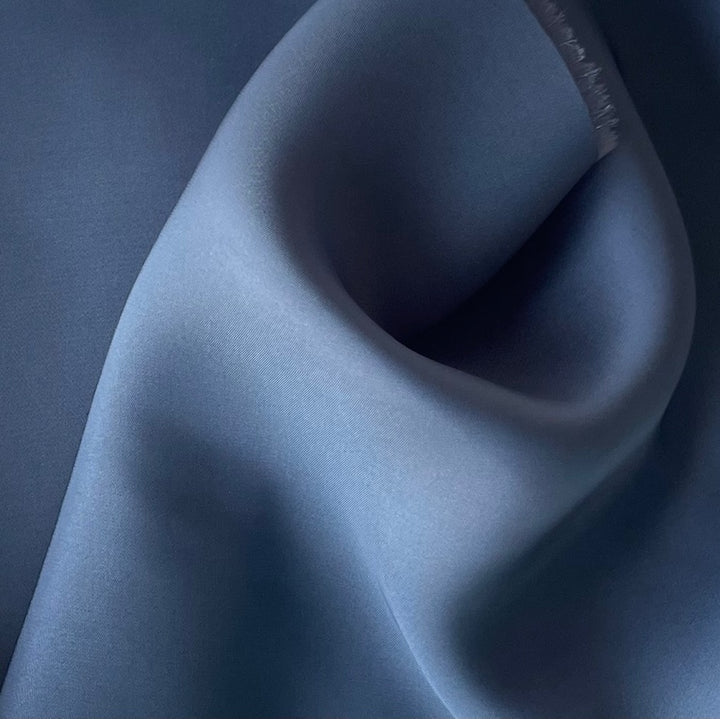 Coal Blue Cupro Rayon Bemberg Twill Lining (Made in Japan)