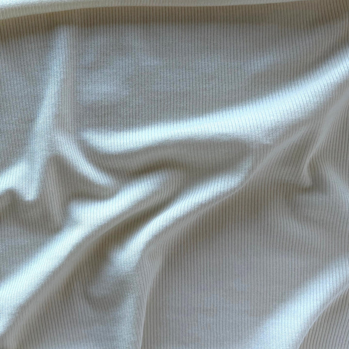 Soft Natural Ribbed Rayon Knit (Made in USA)