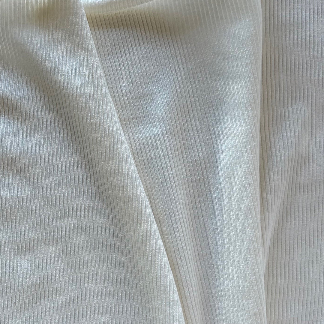 Soft Natural Ribbed Rayon Knit (Made in USA)