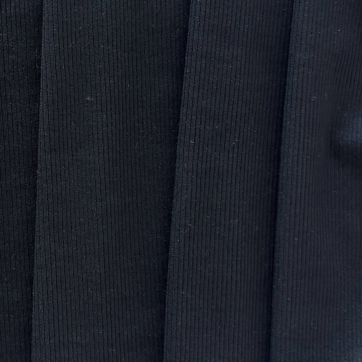 Soft Black Ribbed Rayon Knit (Made in USA)