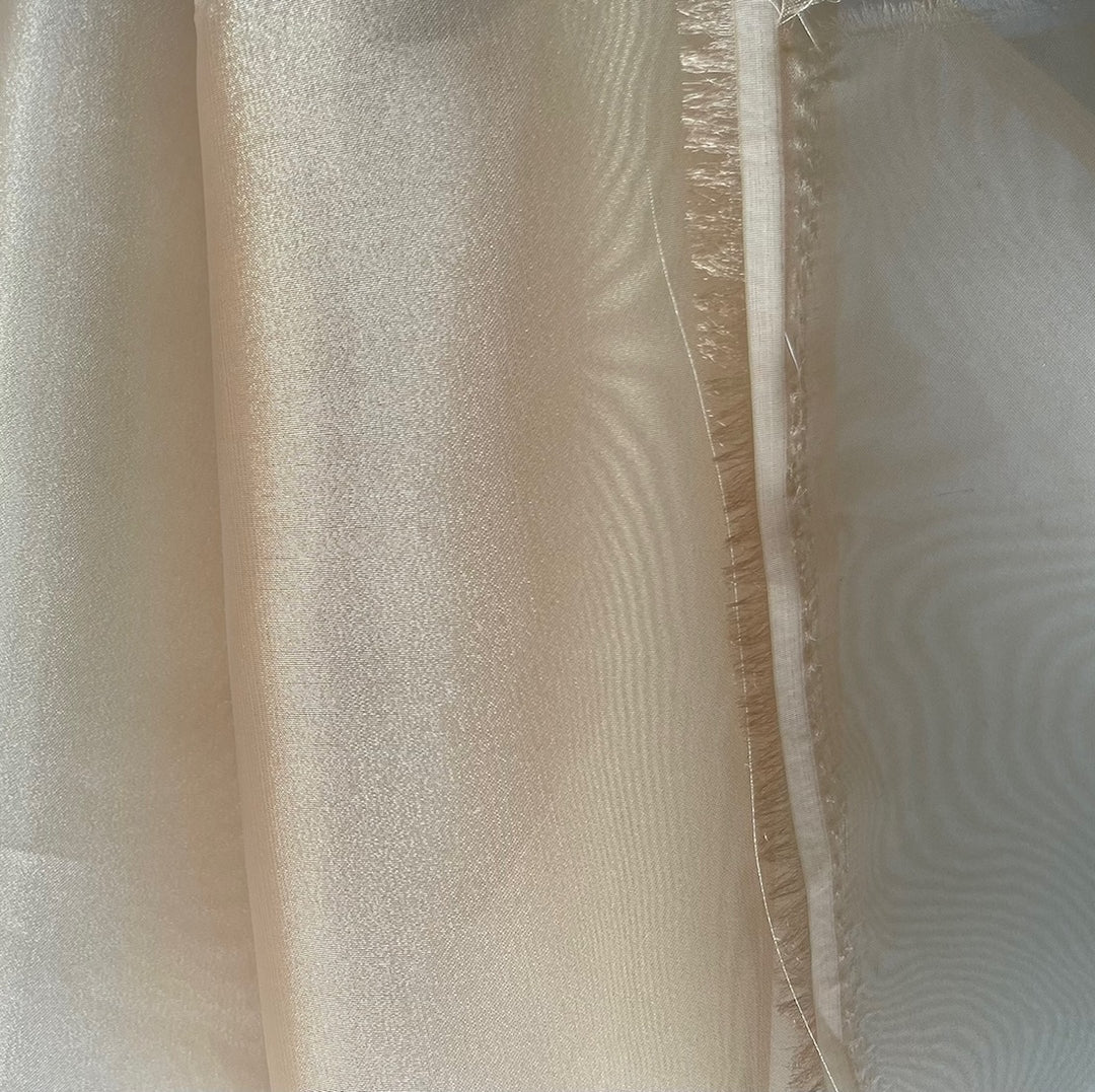 Sheer Soft Gold Twinkle Polyester Organza