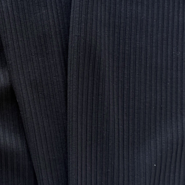 Black Wider Soft 6x4 Ribbed Rayon Knit (Made in USA)