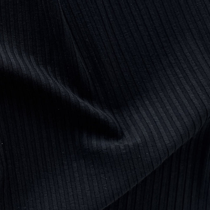 Black Wider Soft 6x4 Ribbed Rayon Knit (Made in USA)