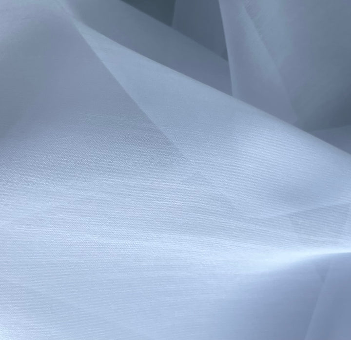 Semi-Sheer Snow White Crinkled Polyester Chiffon