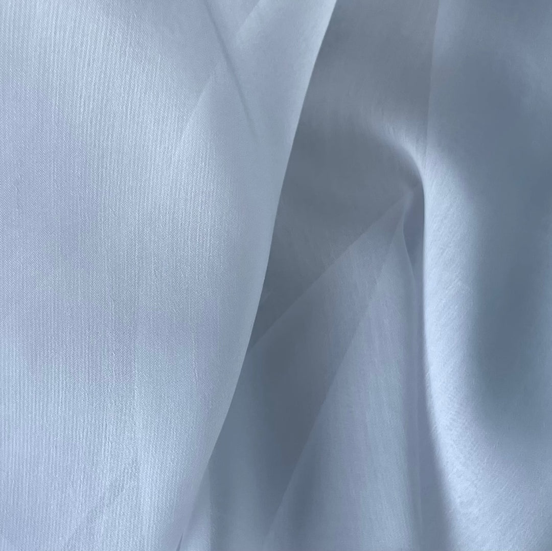 Semi-Sheer Snow White Crinkled Polyester Chiffon