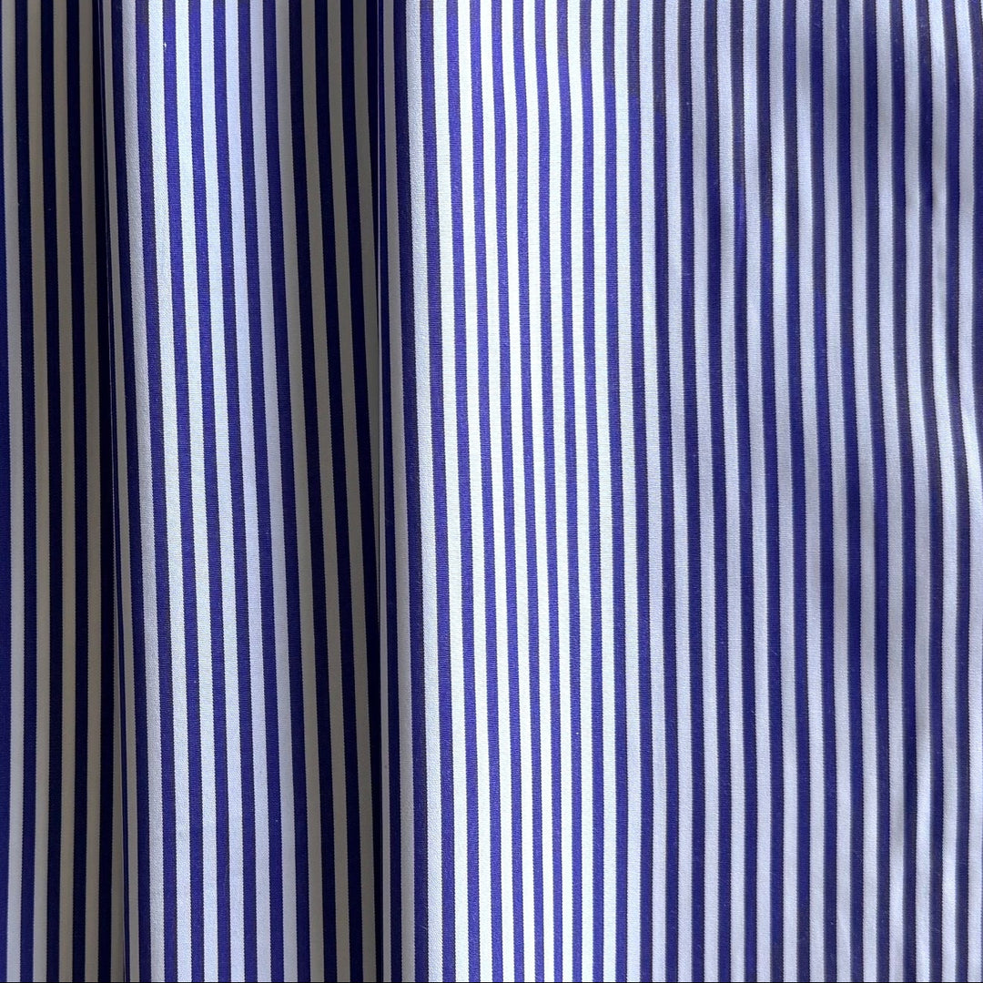 Designer Royal Purple & White 2-Ply Cotton Shirting (Made in Italy)