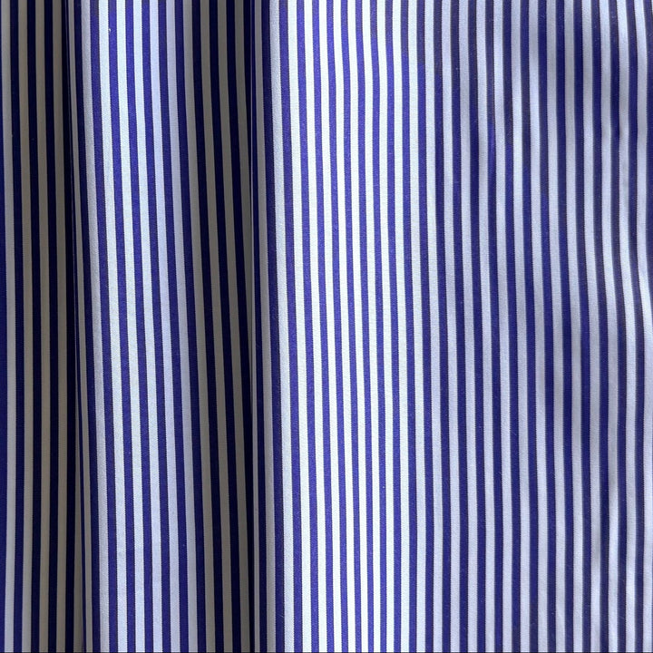 Designer Royal Purple & White 2-Ply Cotton Shirting (Made in Italy)