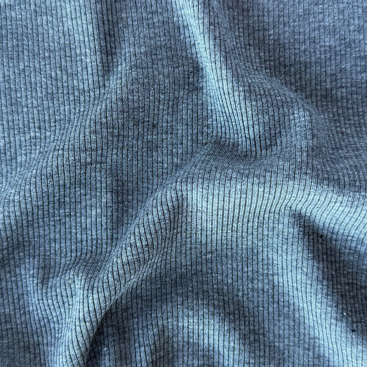 Heathered Grey 2x1 Soft Ribbed Rayon Knit (Made in USA)