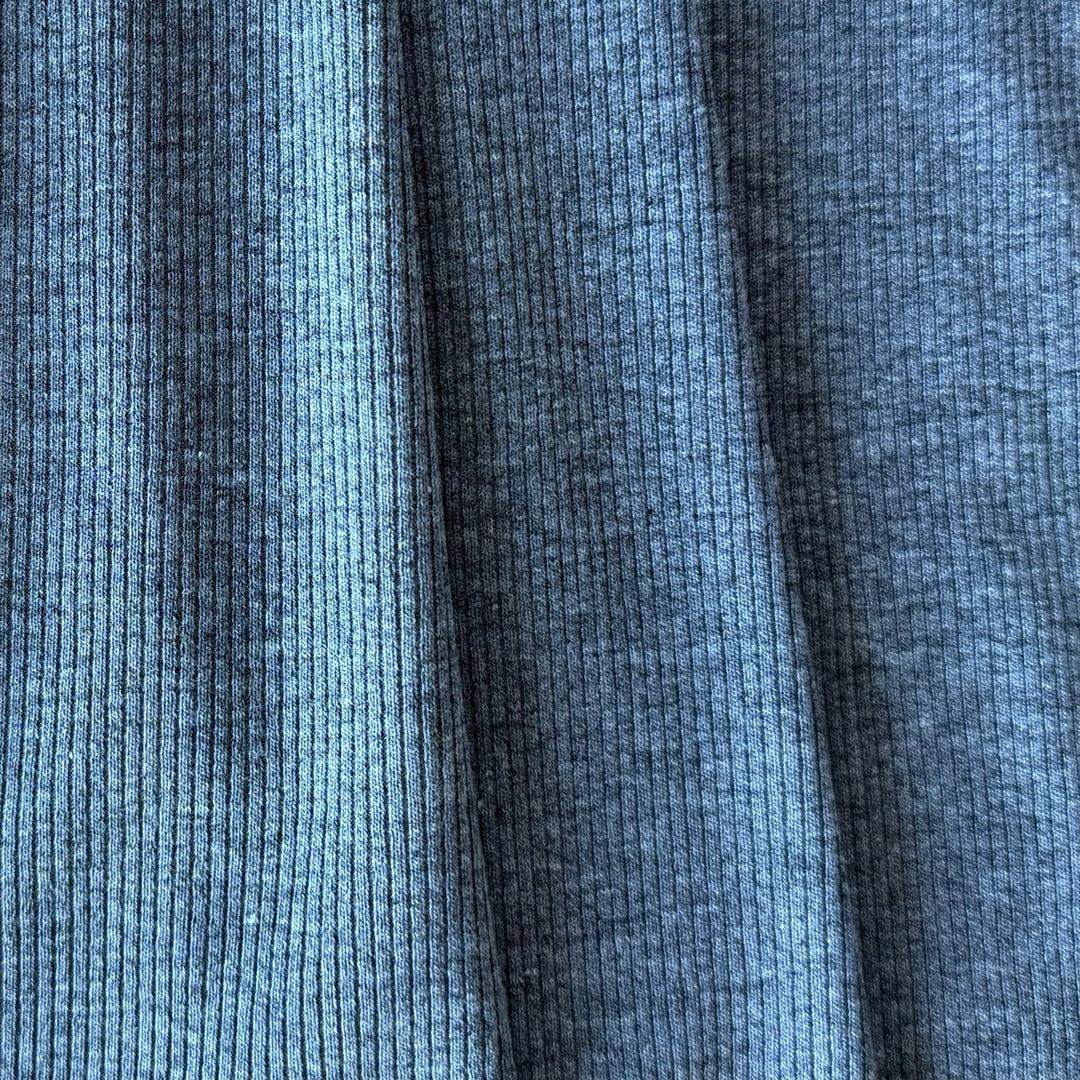 Heathered Grey 2x1 Soft Ribbed Rayon Knit (Made in USA)