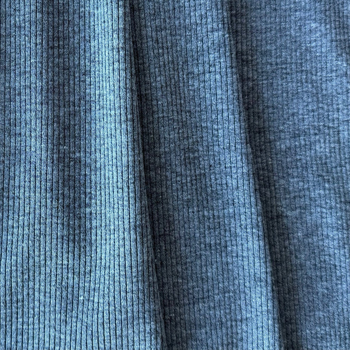 Heathered Grey 2x1 Soft Ribbed Rayon Knit (Made in USA)