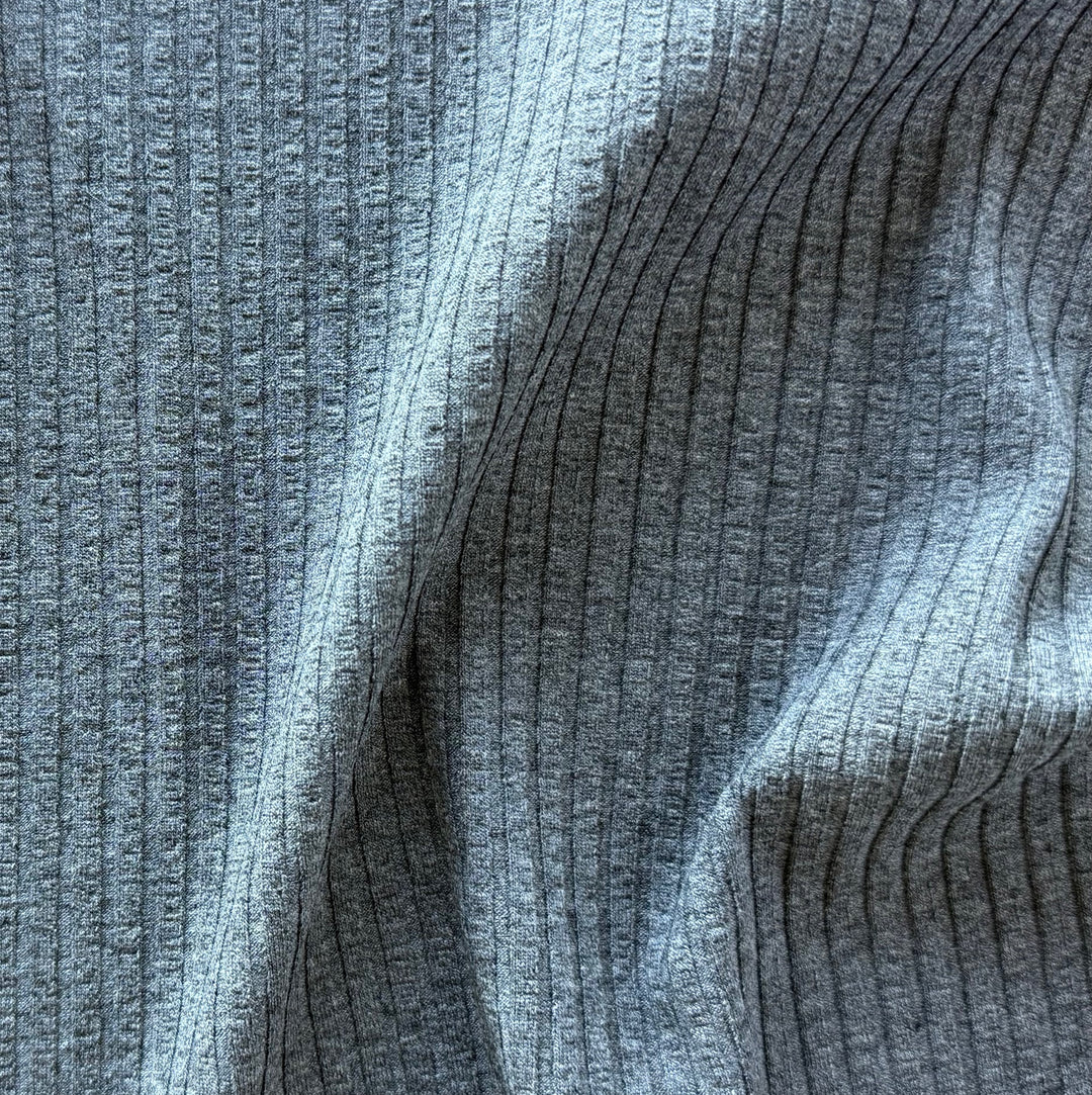 Heathered Grey 6x4 Soft Ribbed Rayon Knit (Made in USA)