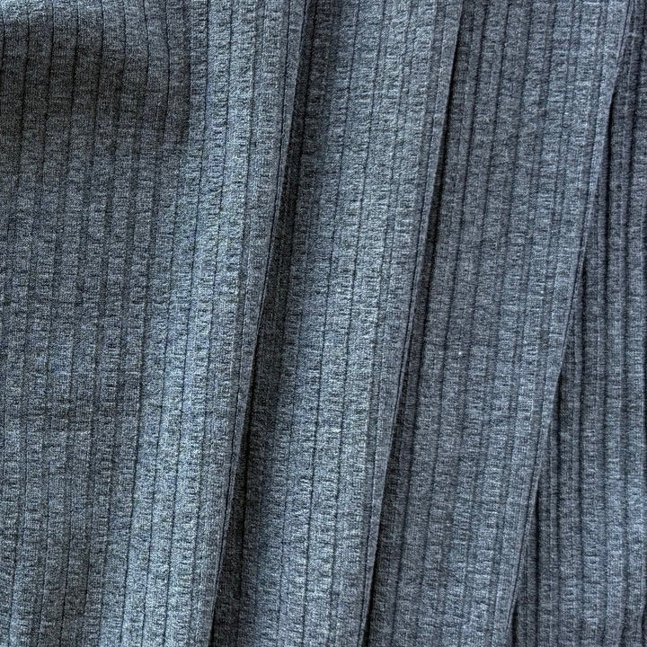 Heathered Grey 6x4 Soft Ribbed Rayon Knit (Made in USA)