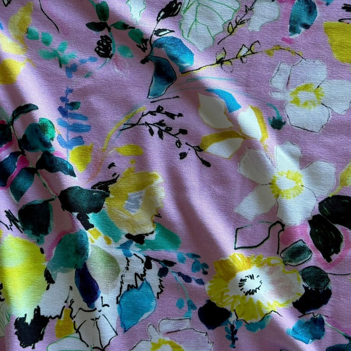 Butter Soft Watercolor Floral Micromodal Jersey Knit (Made in USA)