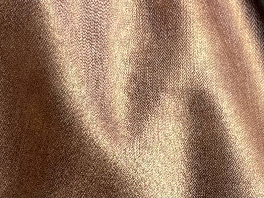 Mid-Weight Copper Herringbone Linen Blend (Made in Italy)