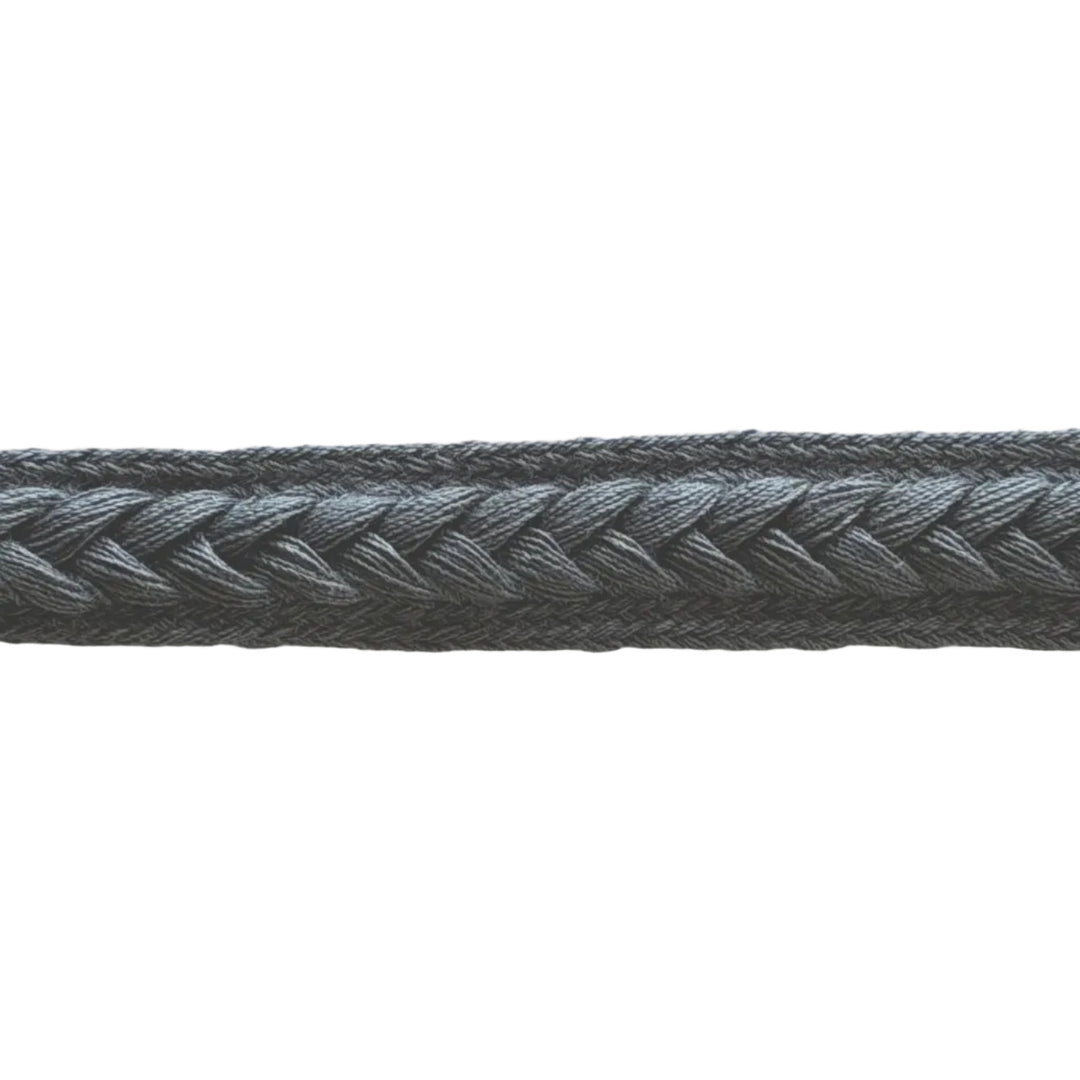 1/2" Whale Grey Cotton Braided Trim (Made in France)