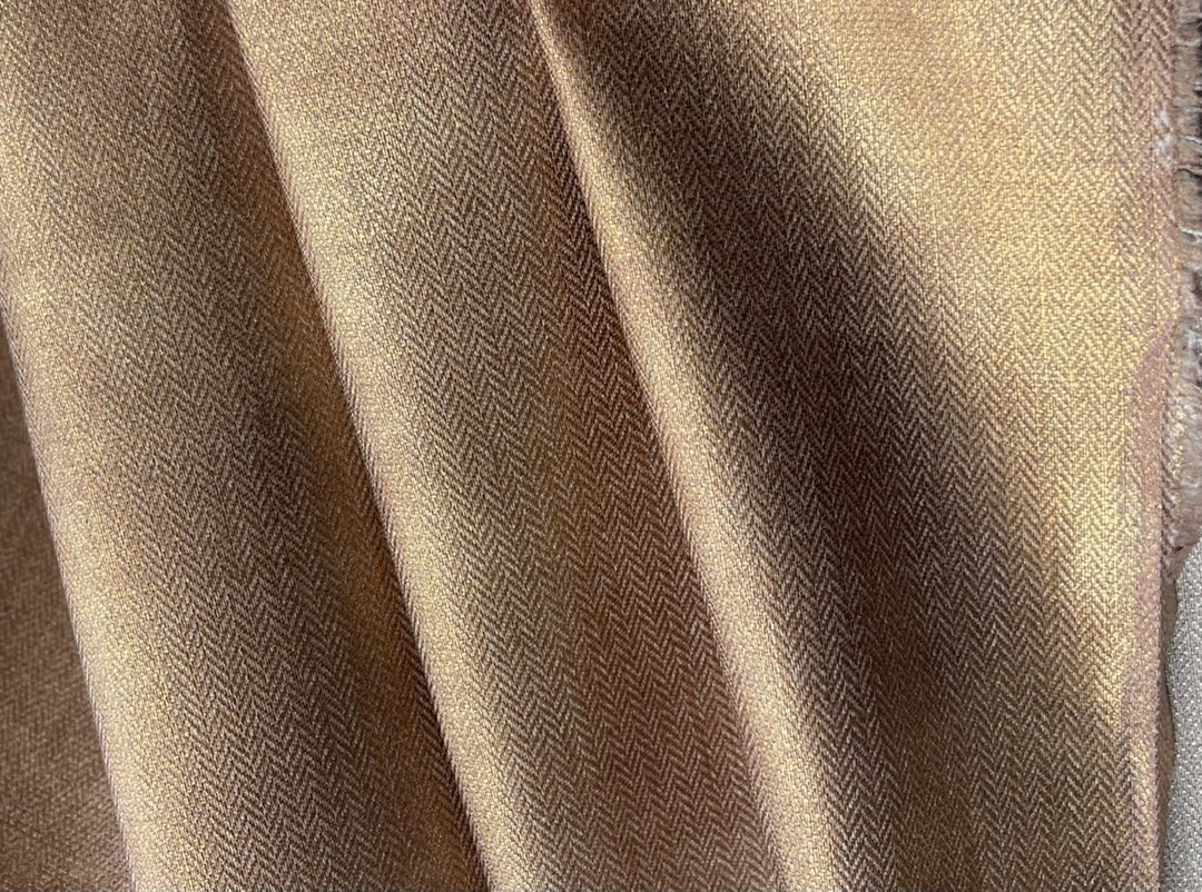 Mid-Weight Copper Herringbone Linen Blend (Made in Italy)