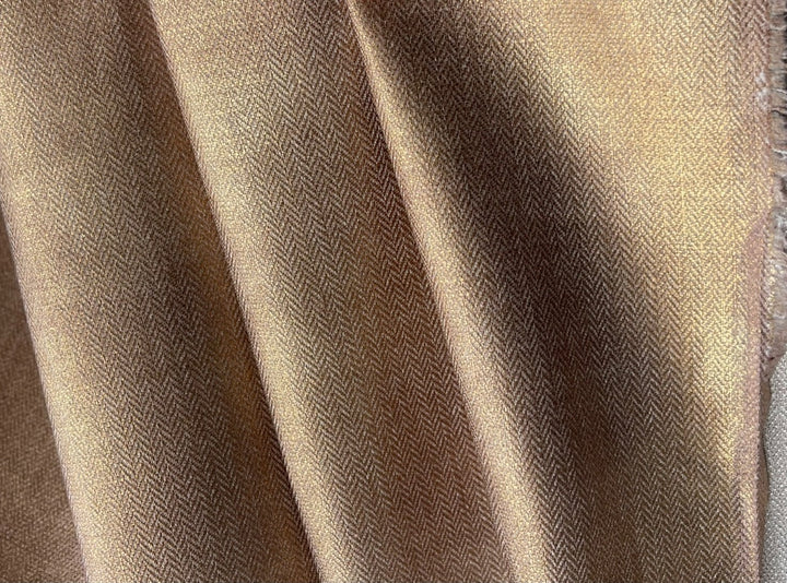 Mid-Weight Copper Herringbone Linen Blend (Made in Italy)