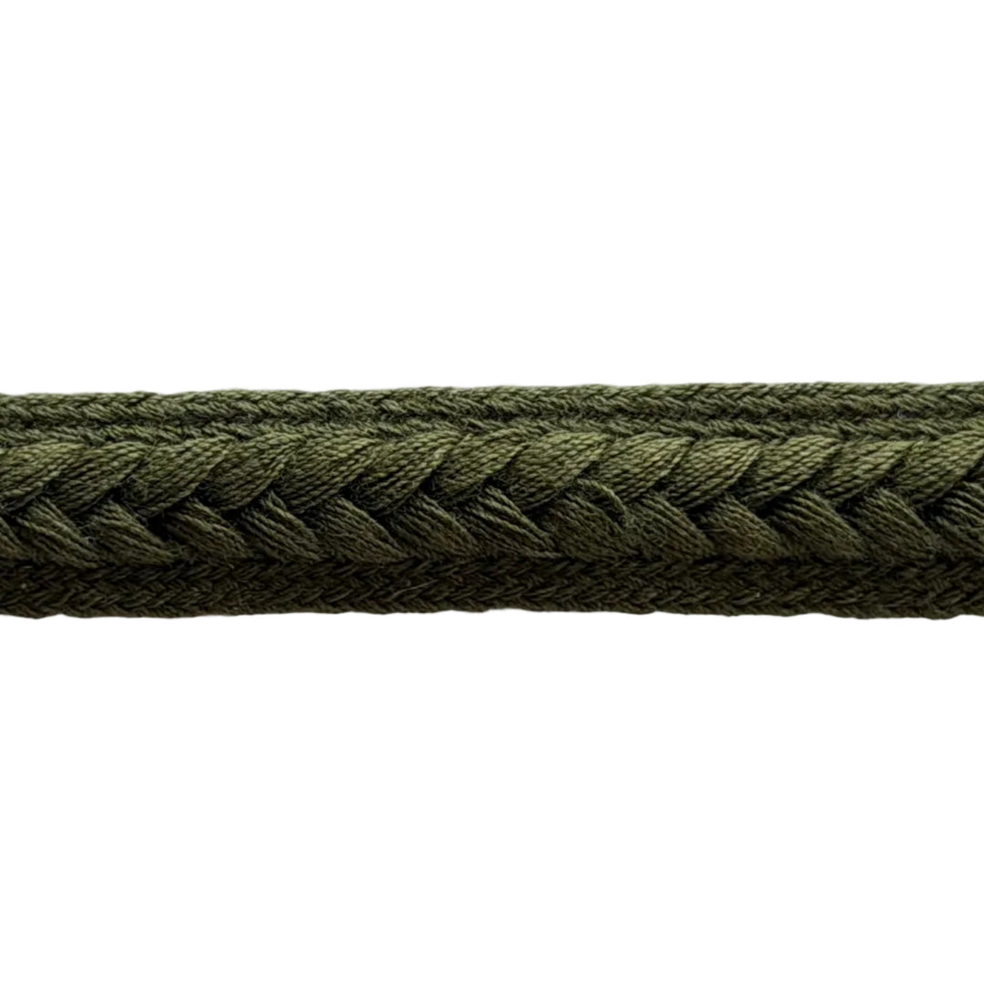 1/2" Moss Green Cotton Braided Trim (Made in France)