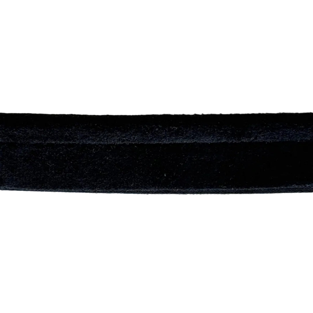 7/8" Jet Black Velvet Piping Trim (Made in France)