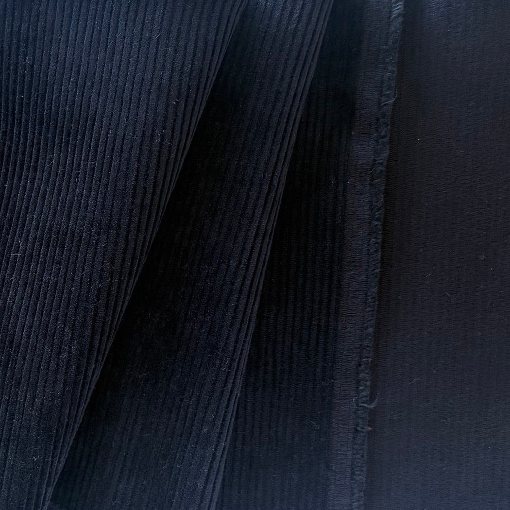 Moncler Ravens's Wing Blue-Black Mid-Wale Cotton Corduroy (Made in Italy)