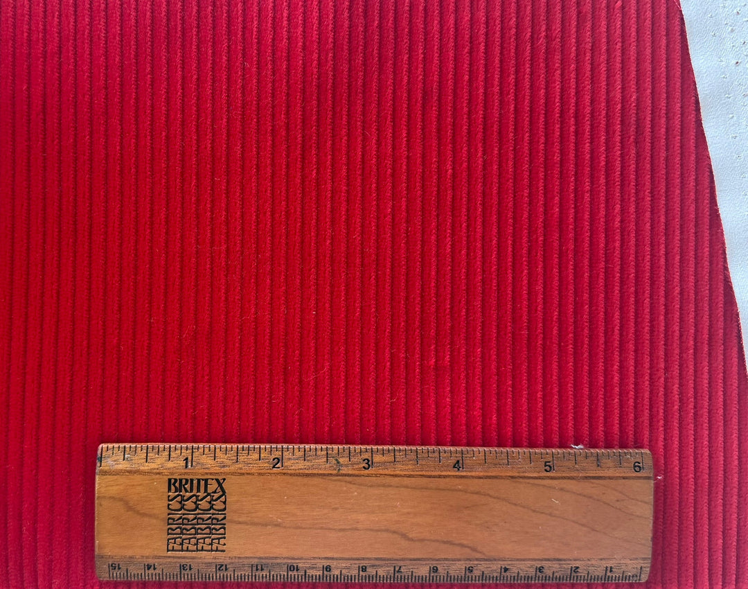 Moncler Holiday Red Backed Stretch Mid-Wale Cotton Corduroy (Made in Italy)